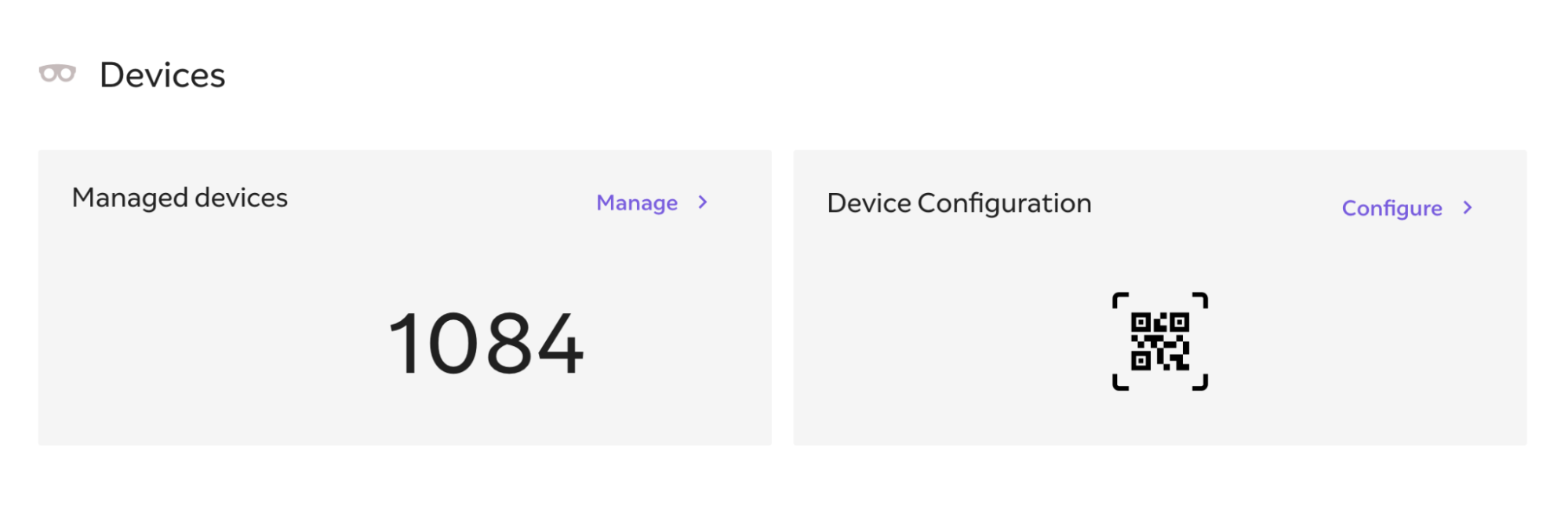 The device section of the dashboard