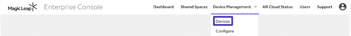 The devices link in the navigation menu