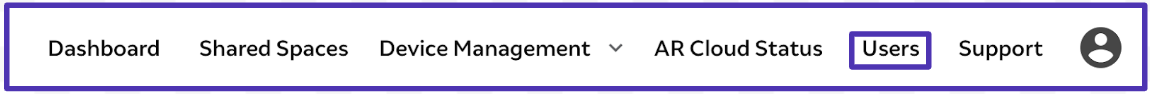The users link is highlighted in the main navigation
