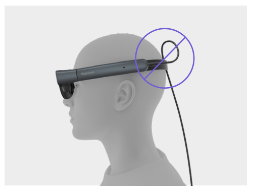 A headset with the cable tangled in the back