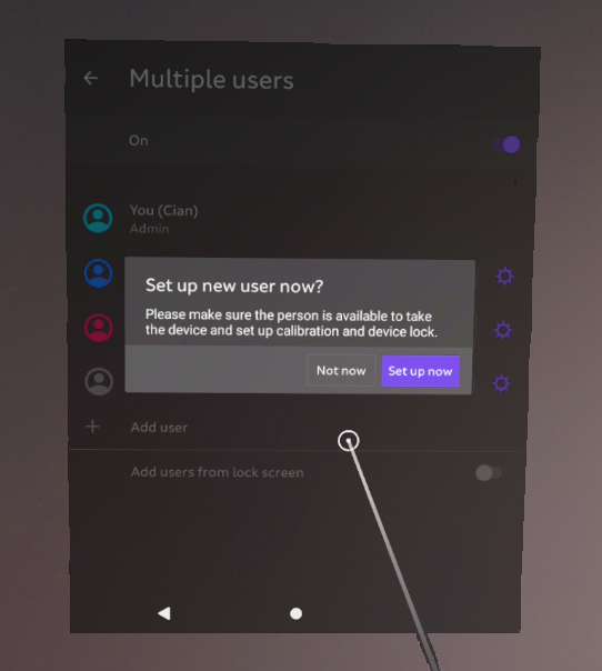 A prompt asking the user if they wish to create a new user