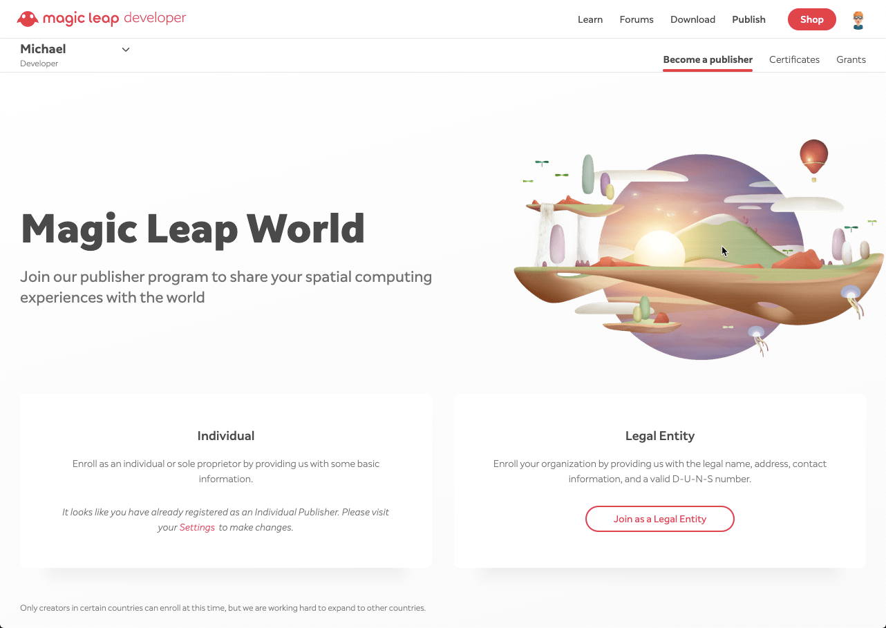 個人のパブリッシャー登録についてよくある質問 Magic Leap カスタマーケアセンター