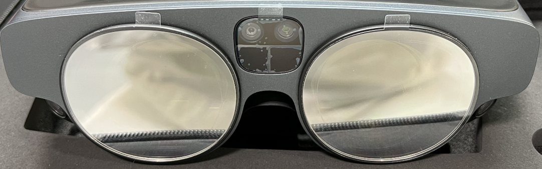 Stickers covering the outer lenses of the Magic Leap 2