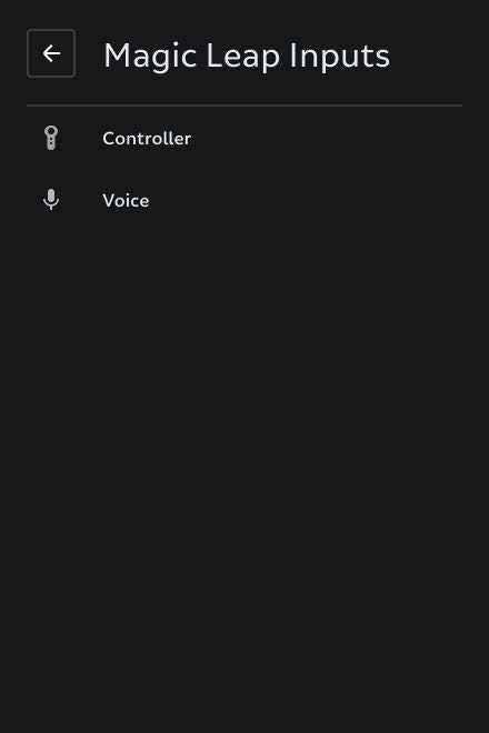 Inputs menu page
